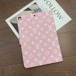 Elegant Monogram Canvas Flip Cover Apple iPad Protective Leather Case