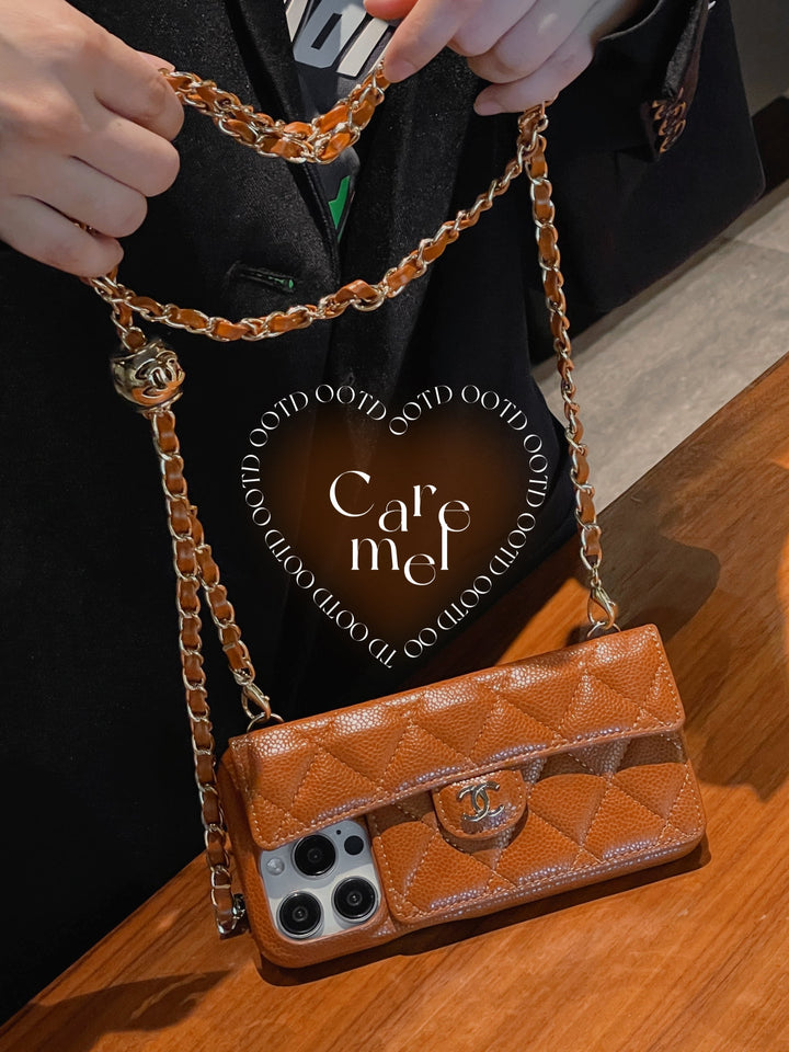 CC Card Bag Leather Chain iPhone Case