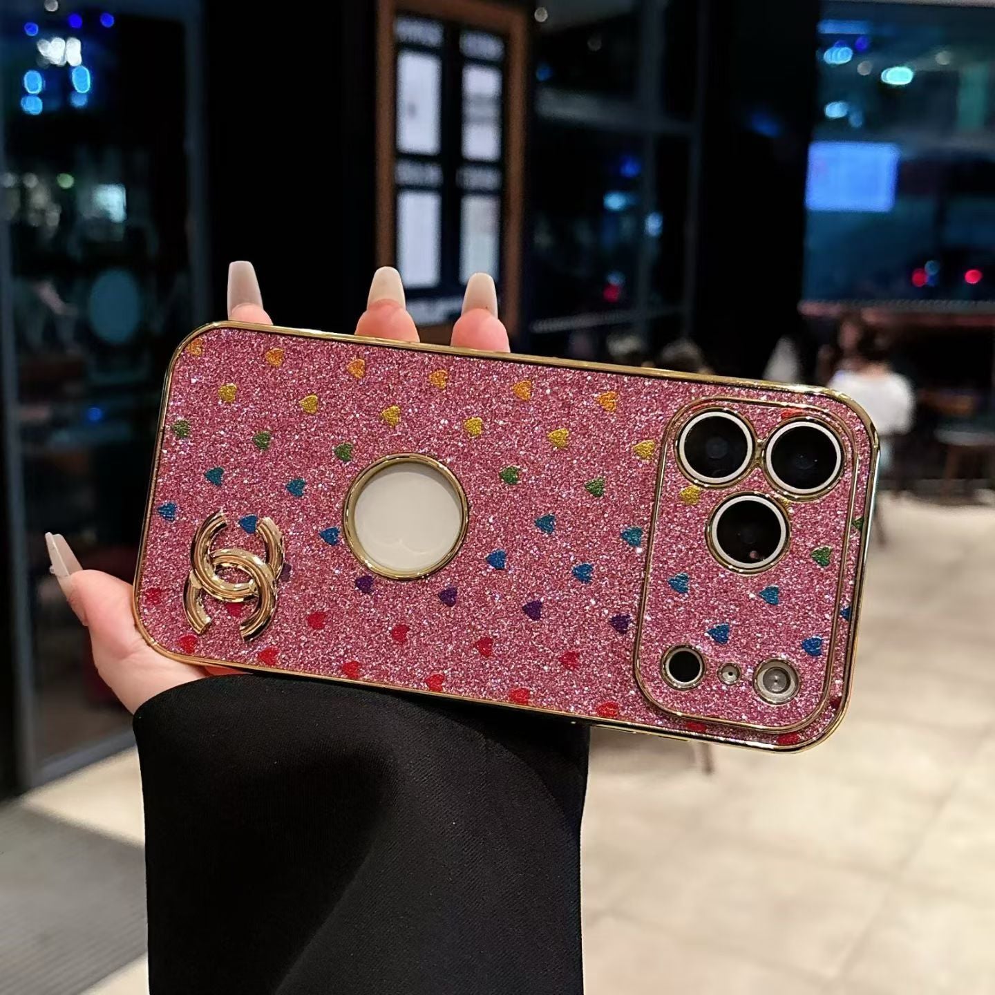 Chanel Style Printed Pattern MagSafe Leather Case for iPhone 12-18