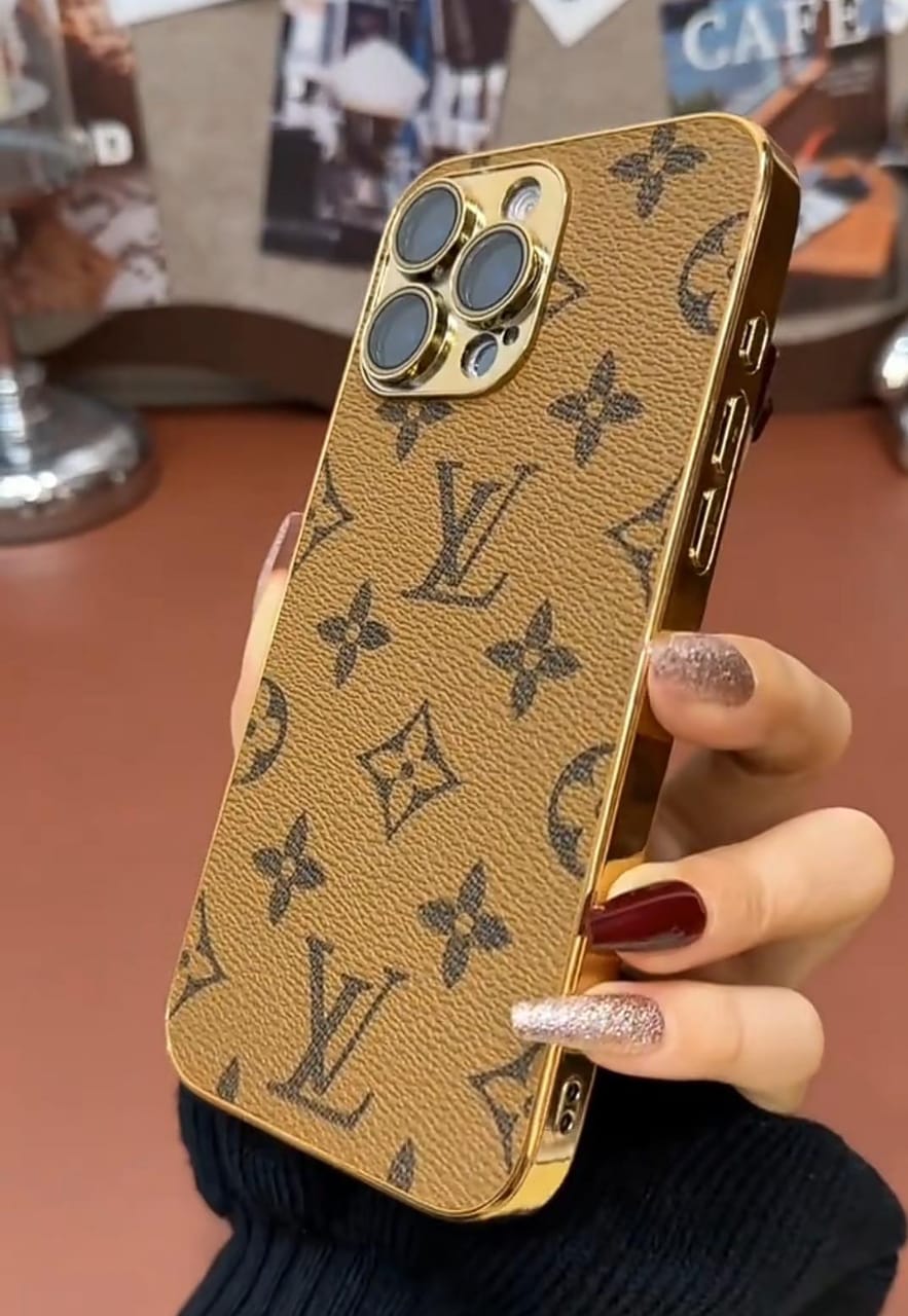 NEW DESIGN SOFT LUXURY LV IPHONE CASE WITH GOLDEN BORDER