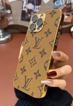 NEW DESIGN SOFT LUXURY LV IPHONE CASE WITH GOLDEN BORDER