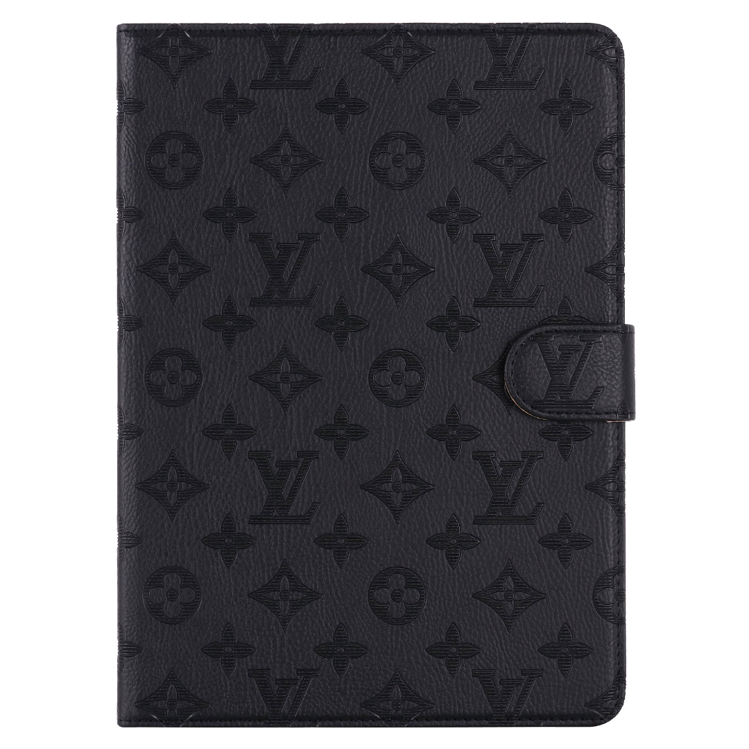 3D Embossed LV Canvas Monogram Holster Apple iPad Flip Cover With Stand Function