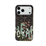 GYD Vintage Monogram Teal Graffiti Case for iPhone 12-18 Pro & Pro Max