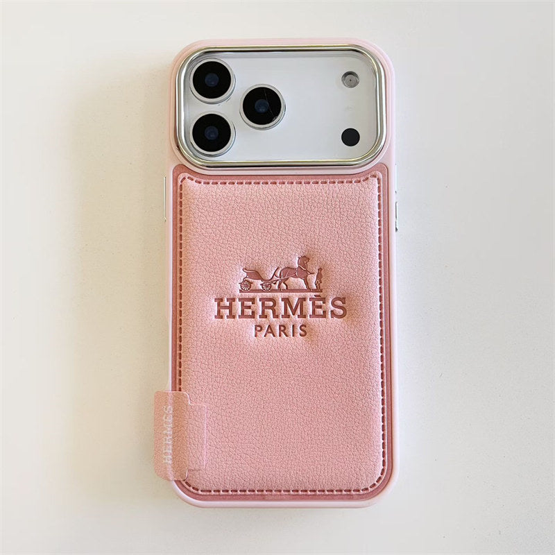 Luxury Hermes Leather Case For iPhone 17 / 16 / 15 / 14