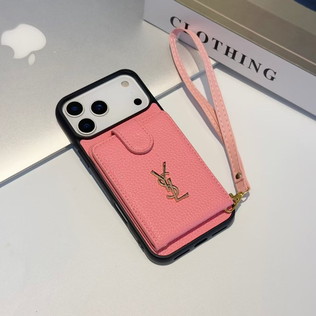 YSL Premium Case Card Holder For iPhone 17 YSL Premium Case Card Holder For iPhone 17