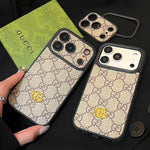 Luxury GG iPhone Case with Interchangeable Camera Lens Frames
