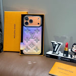 Gradient Crystal Monogram Leather Phone Case for iPhone 13-18 Pro & Pro Max