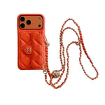 Premium Quilted Leather Crossbody Wallet Case for iPhone 12 - 17 Series