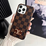 MONOGRAM LEATHER PC HARD BACK CASE FOR IPHONE Roxy New 2