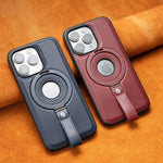 Full Coverage Shockproof Leather Magnetic Stand iPhone Case