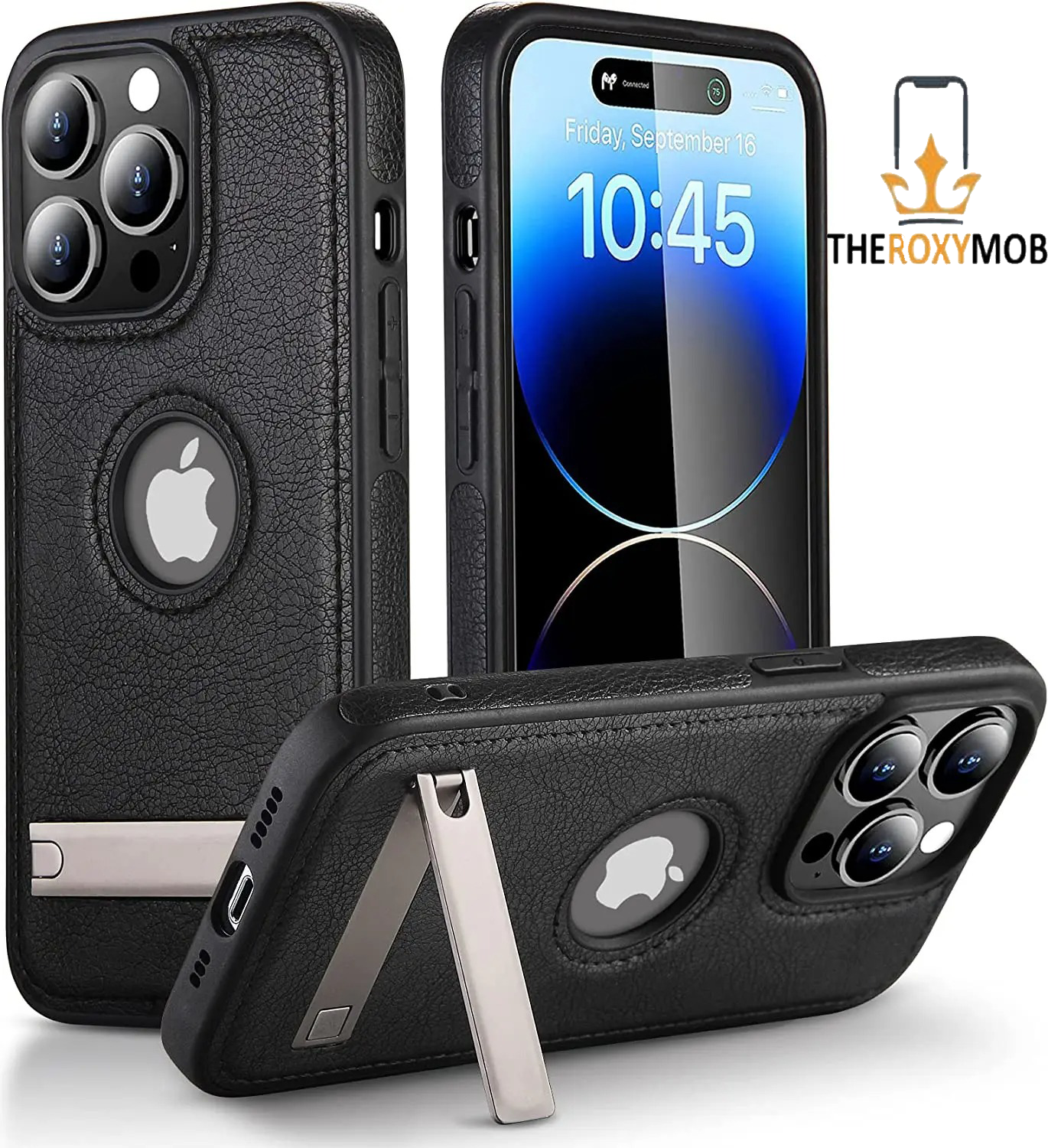 Leather Kickstand Phone Case for iPhone 15 14 13