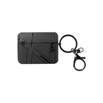Hermès-Inspired Matte Ribbon Case with Keychain for AirPods Series