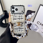 Luxury Tweed Designer iPhone Case | Classic Purse Style with Scarf Chain