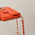 Chanel Genuine Leather Wallet Leather Crossbody Bag Phone Case For iPhone 17 / 16 / 15 / 14