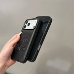 Luxury Loewe-Inspired Leather iPhone Case with Embossed Anagram Logo