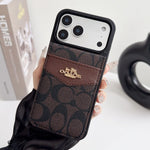 Premium Card Holder Coach iPhone Case for 12-17 series
