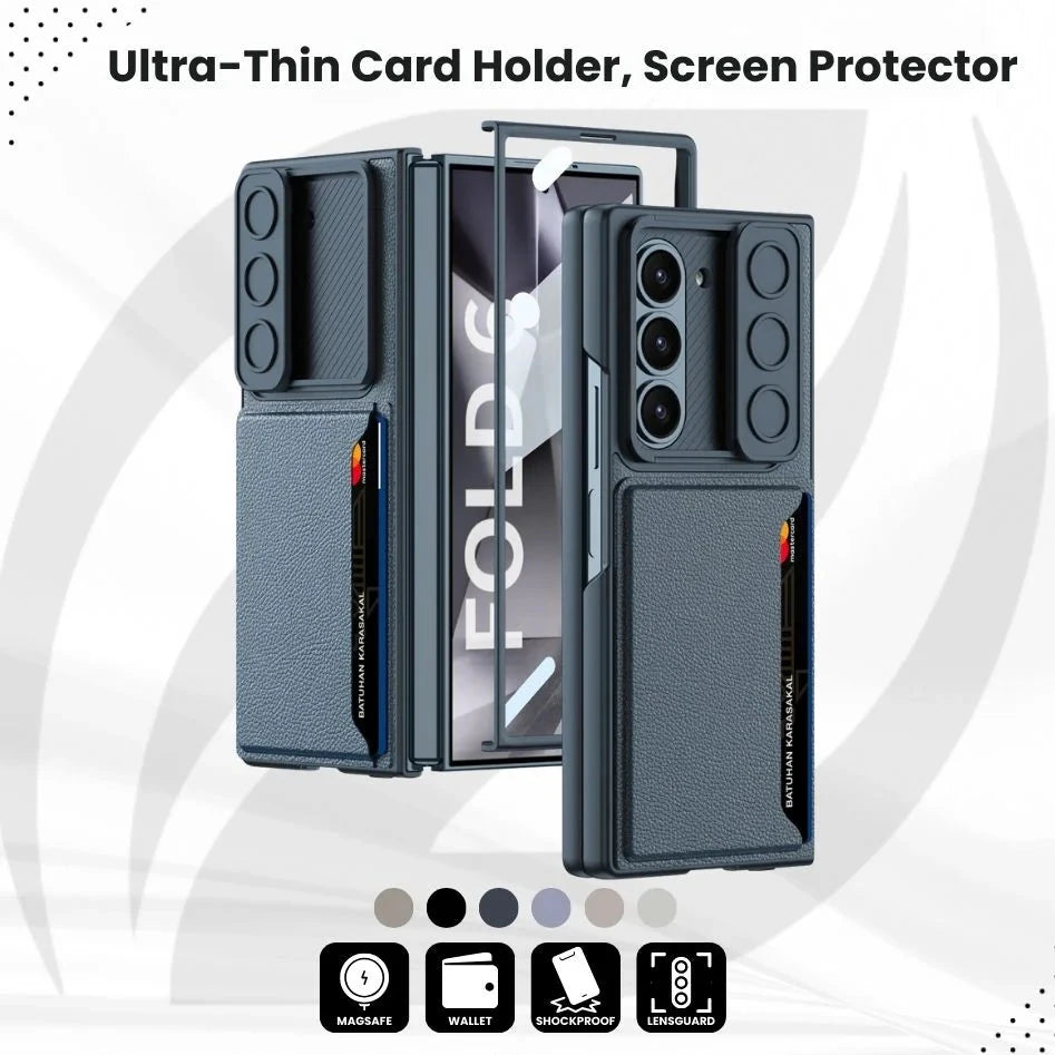 Ultra-Thin Z Fold 6 Card Holder, Screen Protector Case