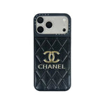 Luxury Classic Quilted Leather Chanel Phone Case for iPhone 13-18 Pro & Pro Max
