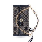 Premium Leather TB Phone Case With Flip Wallet For iPhone 13-18