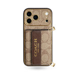 Premium Leather Coach Phone Case with Wallet and Strap for iPhone 12-18 Pro & Pro Max