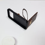 Luxury Monogram Card Holder Phone Case with Strap for iPhone 12-17 Series