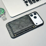 Luxury Monogram Wallet Case for iPhone 12-17 Seies