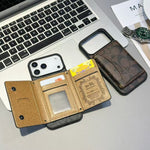 Luxury Monogram Wallet Case for iPhone 12-17 Seies