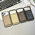 Luxury Monogram Wallet Case for iPhone 12-17 Seies