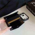 Elegant Prada Apple Phone Case with Card Holder For iPhone 12-17