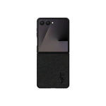 Luxury YSL Leather Case Black for Samsung Galaxy Z Fold & Z Flip Series