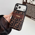 Luxury Card Holder Fendi iPhone Case for 12-17 series