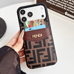 Luxury Card Holder Fendi iPhone Case for 12-17 series