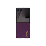 Luxury YSL Leather Case Purple for Samsung Galaxy Z Fold & Z Flip Series