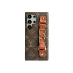 Luxury Designer Strap Holder Leather Case for Samsung Galaxy S22-S26 Series