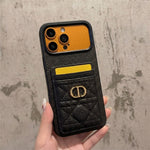 Luxury Quilted Leather Card Holder Case for iPhone 12-17
