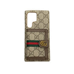 Luxury GG Supreme Case with Leather Card Pocket for Samsung Galaxy S22-S26 Series