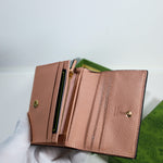 Luxury Brand Leather Wallet Pink Canvas