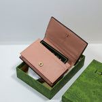 Luxury Brand Leather Wallet Pink Canvas