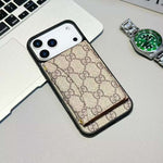 Luxury Card Holder Wallet LV Style Phone Case for iPhone 17/ 16/ 15/ 14