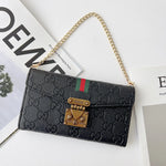 Luxury GG Plain Leather Crossbody Wallet Case For iPhone 13-17