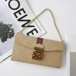 Luxury GG Plain Leather Crossbody Wallet Case For iPhone 13-17