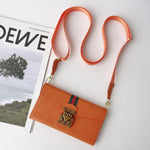 Luxury GG Plain Leather Crossbody Wallet Case For iPhone 13-17