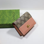 Luxury Brand Leather Wallet Pink Canvas