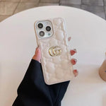 Luxury Stamped GG Leather iPhone Case for 13-17