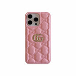 Luxury Stamped GG Leather iPhone Case for 13-17