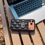Luxury Stamped GG Leather iPhone Case for 13-17