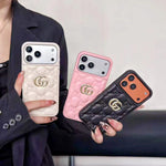 Luxury Stamped GG Leather iPhone Case for 13-17