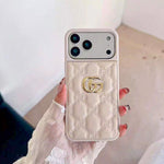 Luxury Stamped GG Leather iPhone Case for 13-17