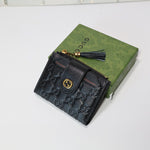 Men's Monogram Wallet Black Genuine Leather