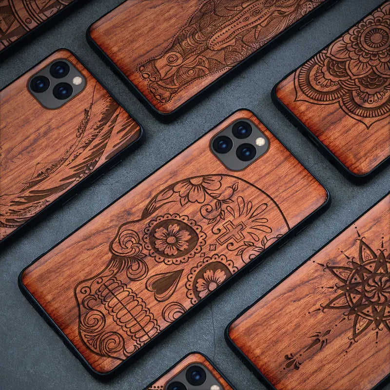 Natural Wood Case For Samsung Galaxy S24 Ultra S23 Note20 Ultra S22 Plus Wood Case For iPhone 15 14 13 12 11 Pro Max